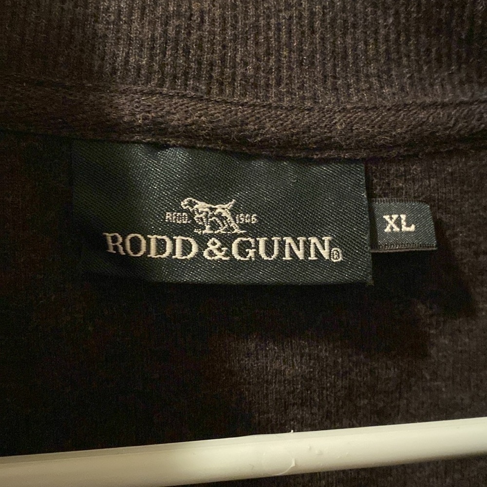 Rodd & Gunn mens XL gray 100% cotton dark gray quarter zip - great condition - Picture 2 of 6